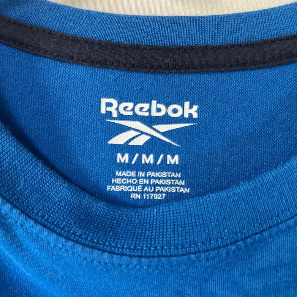 Mens Reebok Blue Short Sleeve T Shirt Size Medium - Picture 3 of 3